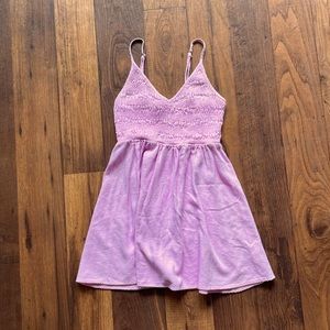 LA Hearts Pink Flowy with Elastic Top Mini Dress